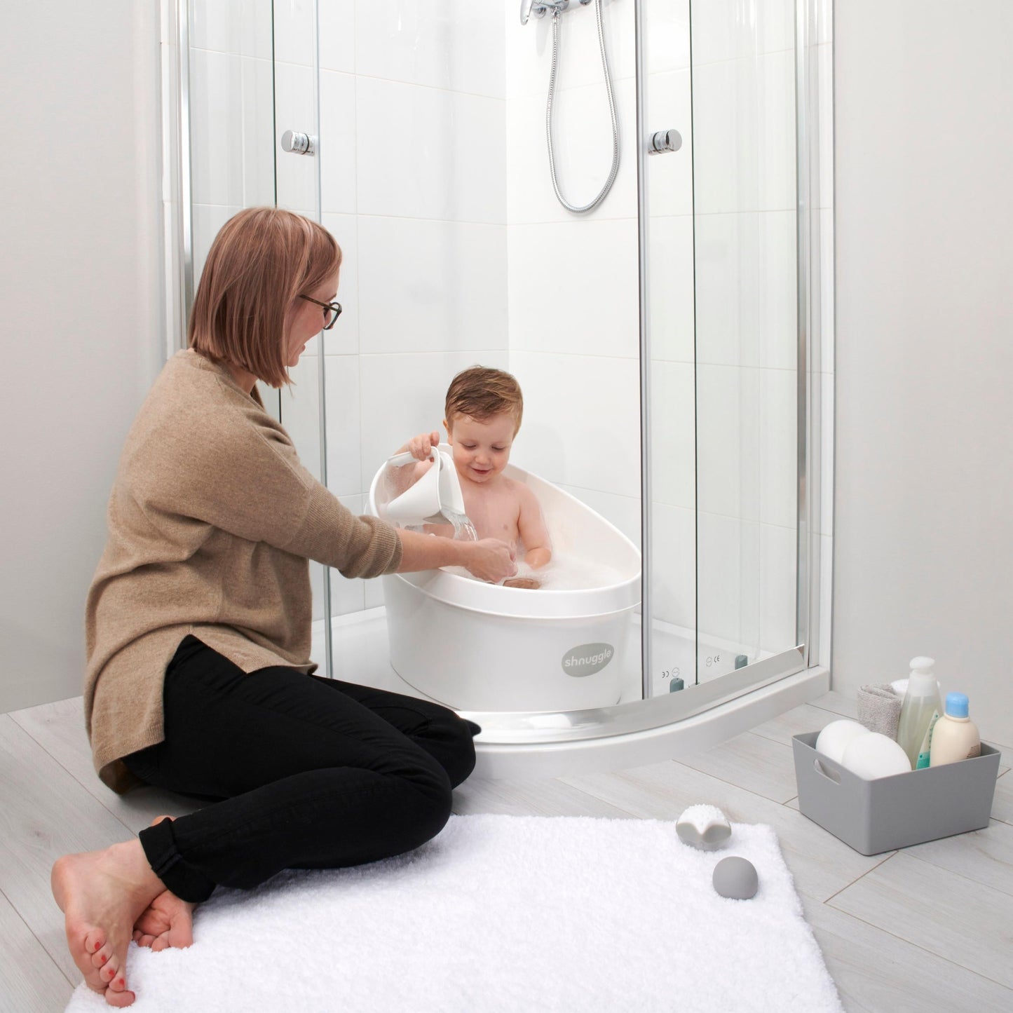 Shnuggle Toddler Bath Tub | Big Bath for bigger kids | Child bathtub seat support | Fits in shower and adult bath - Motherhood