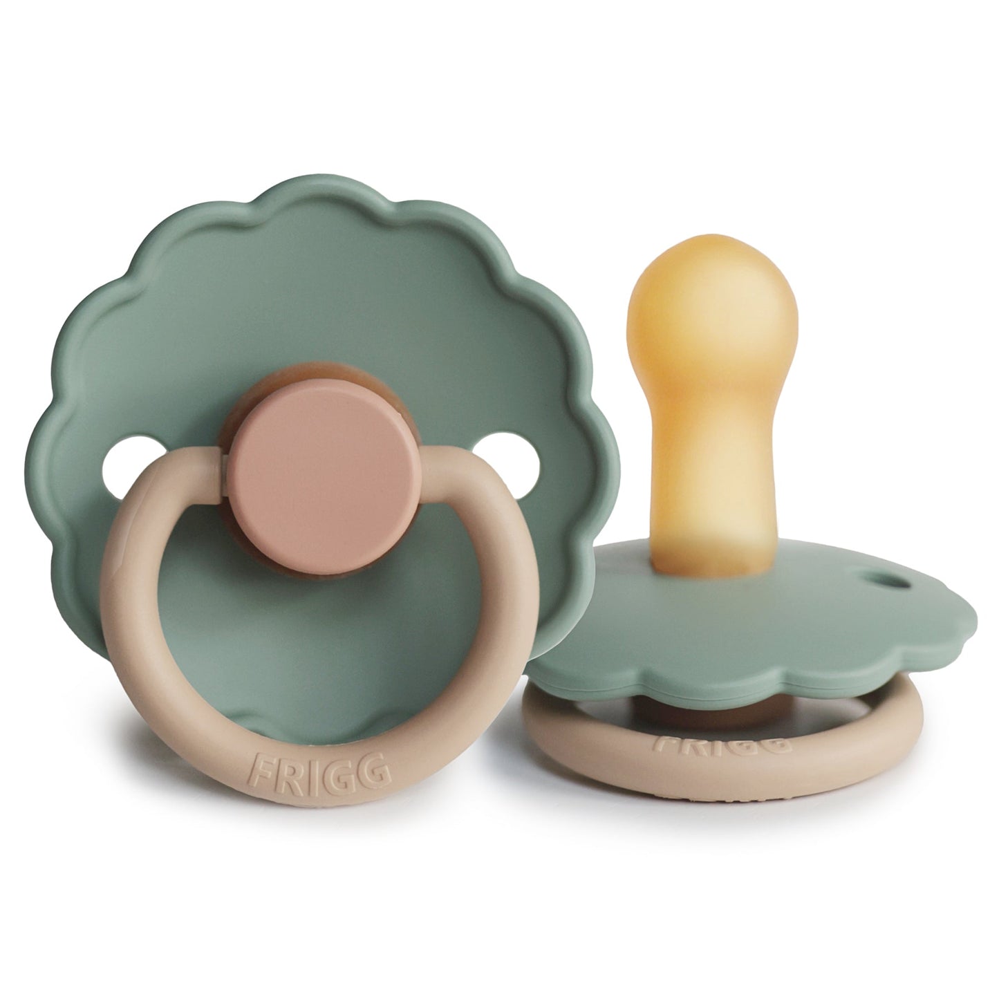 Frigg Daisy Colourblock - Round Latex Pacifier - Willow