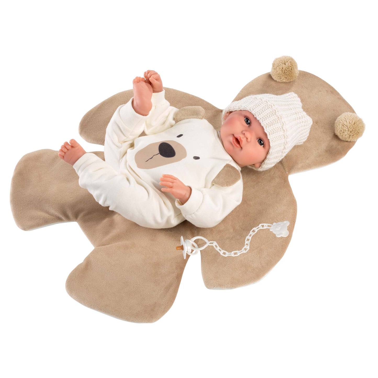 Llorens - Baby Boy Doll with Bear-Themed Blanket, Clothing & Accessories - 36cm (Mechanism Optional) - Motherhood
