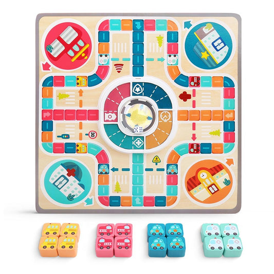 TopBright - Wooden Ludo Board Game - Classic Family Strategy Game for Kids