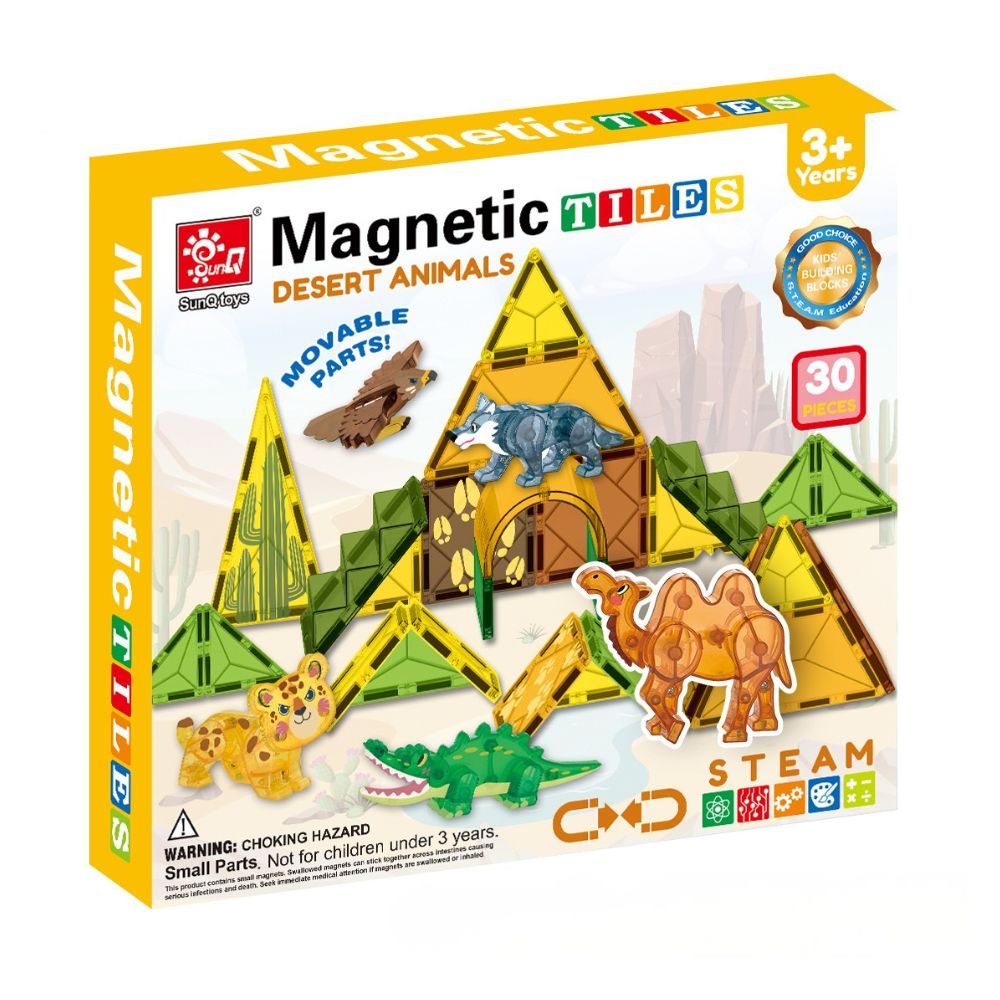 Magnetic Tiles - Wild Animals Set - 30 Pieces