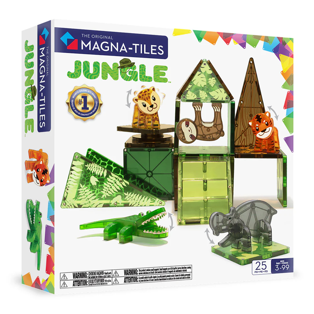 Magna-Tiles - Magnetic Construction Set - Jungle Animals Set - 25pcs
