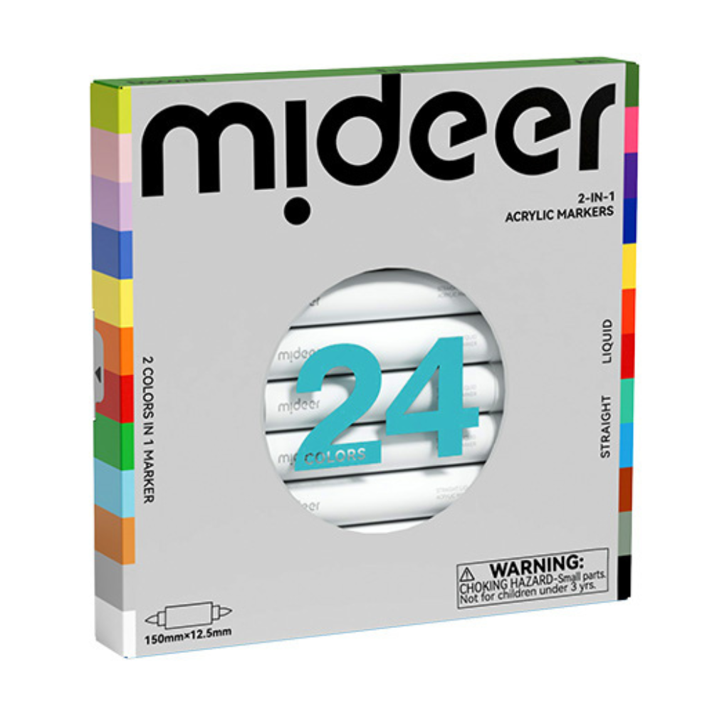 Mideer - Dual-Tip Acrylic Markers - 24 Colours