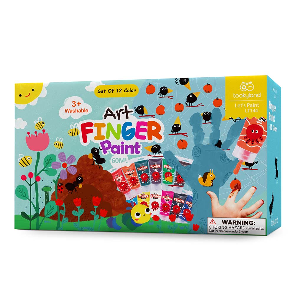 TookyToy - Finger Paint - 12 Colors - 60ml - Motherhood