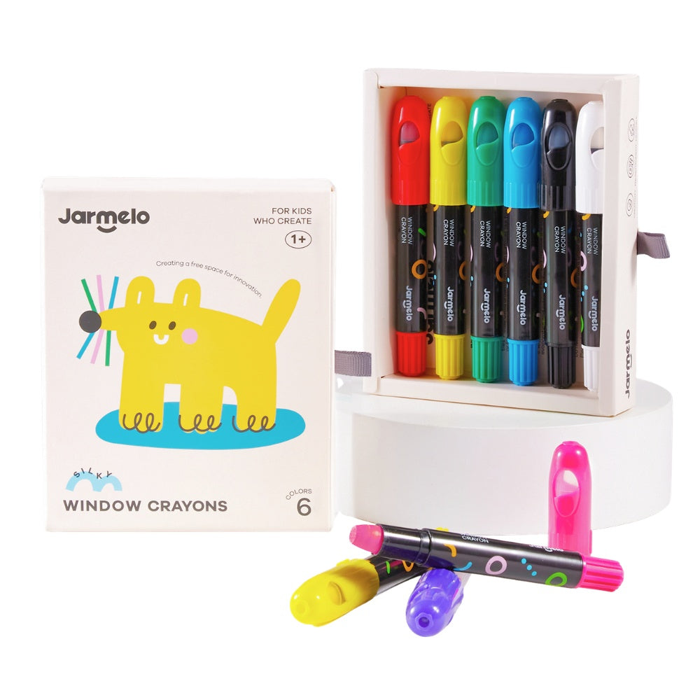 Jar Meló - Bath & Window Twistable Crayons - 6 Silky Washable Colours