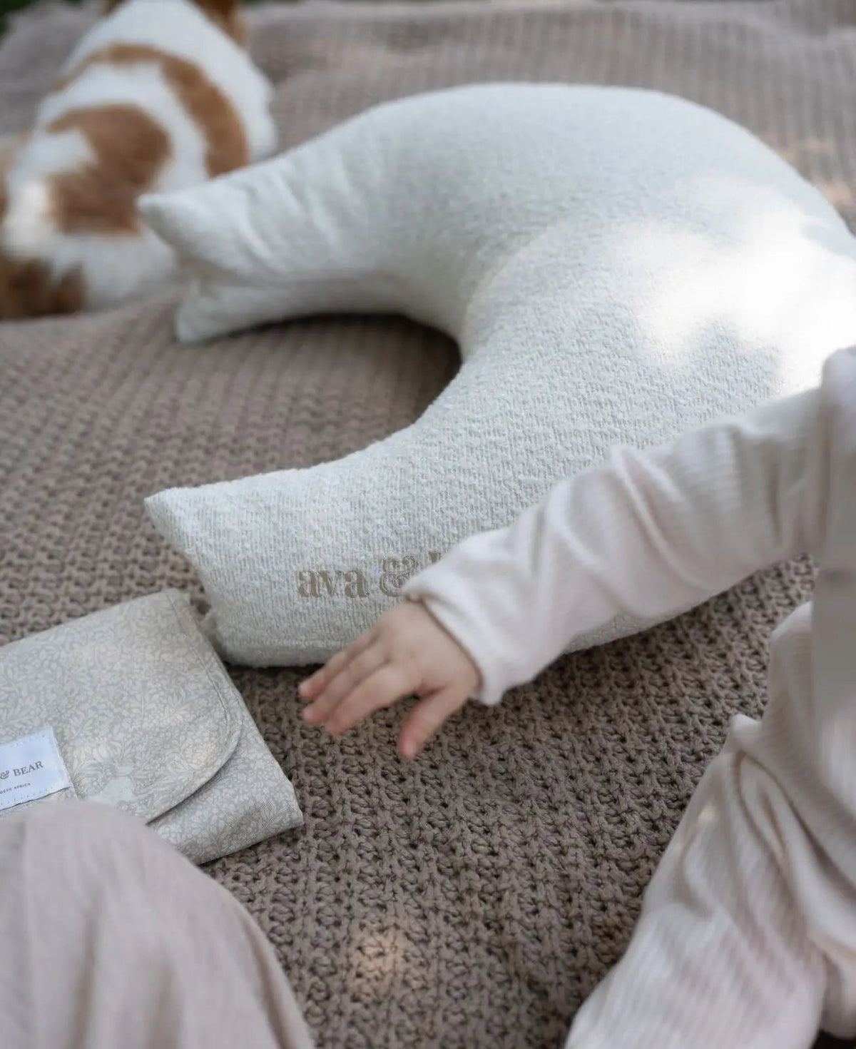 Ava & Bear Boucle Crescent Nursing Cushion