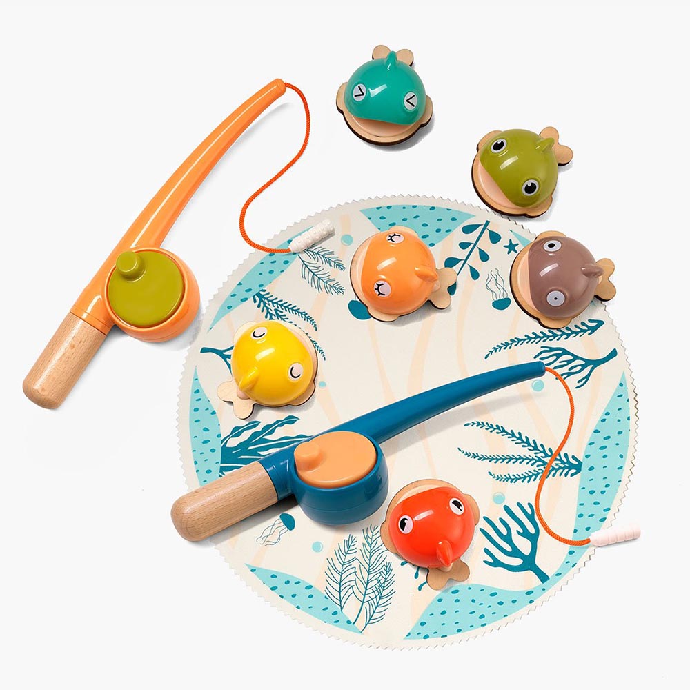 TopBright - Montessori Wooden Fishing Game - Kids Fine Motor Toy