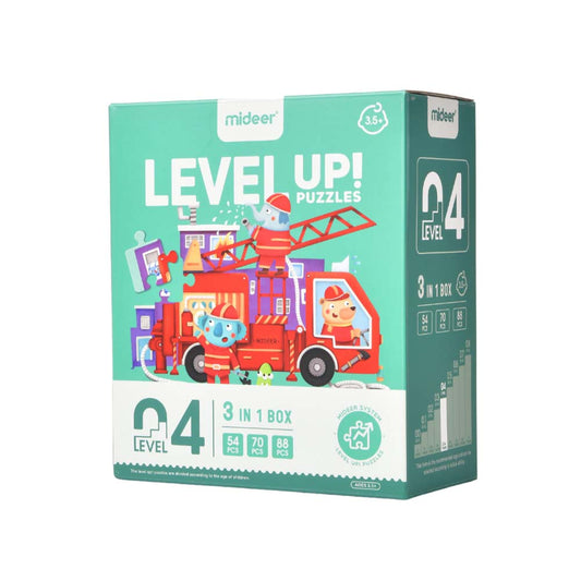 Mideer - Level Up Puzzles - 3-in-1 - Level 4 Transportation