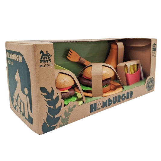 Mingli Toys - Pretend & Play Food - Hamburger Set - Eco-friendly - 25 Pieces