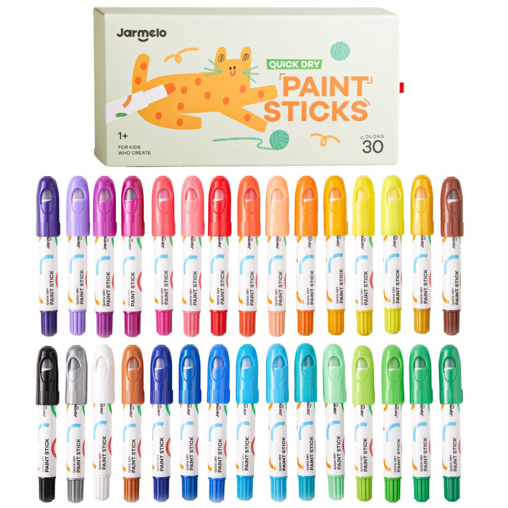 Jar Meló - Twistable Washable Silky Crayons - Wet & Dry Art Set - 30 Colours