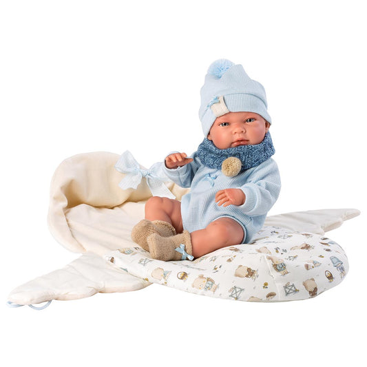 Llorens - Anatomically Correct Baby Boy Doll with Outfit & Sleeping-Bag: Nico - 40cm - Motherhood