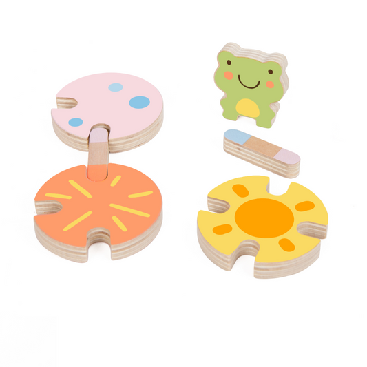 Classic World - Lotus Leaf Game - Wooden Colour & Shape Matching Toy - 31pcs - Motherhood