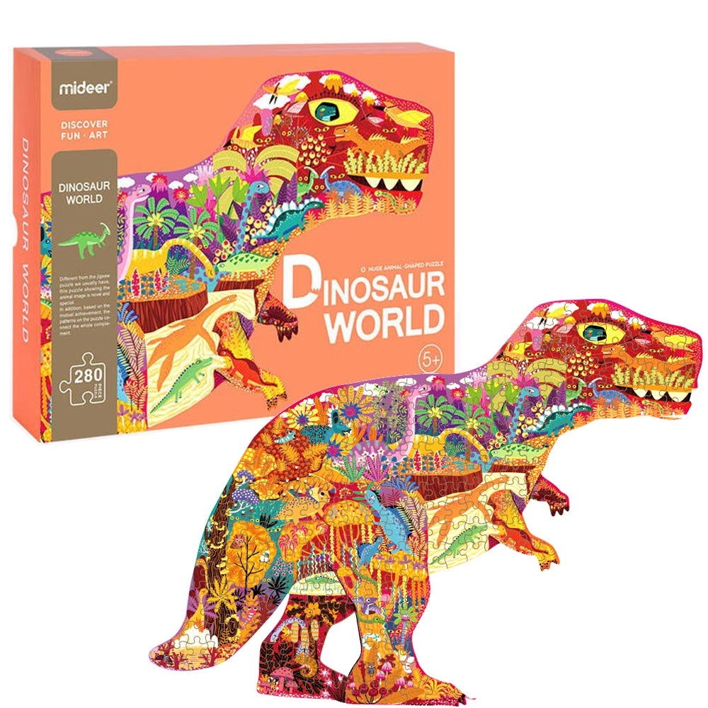 Mideer - Dinosaur Shaped Kids Jigsaw Puzzle - 280pcs