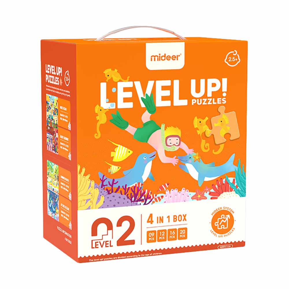Mideer - Level Up Puzzles - 4-in-1 - Level 2 Daily Scenes