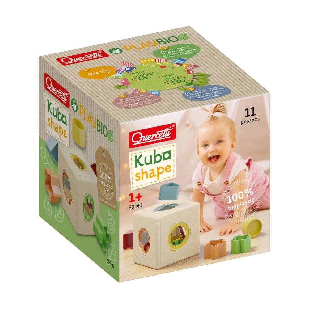 Quercetti - Shape Sorting Activity Cube - Eco-friendly Educational Toy