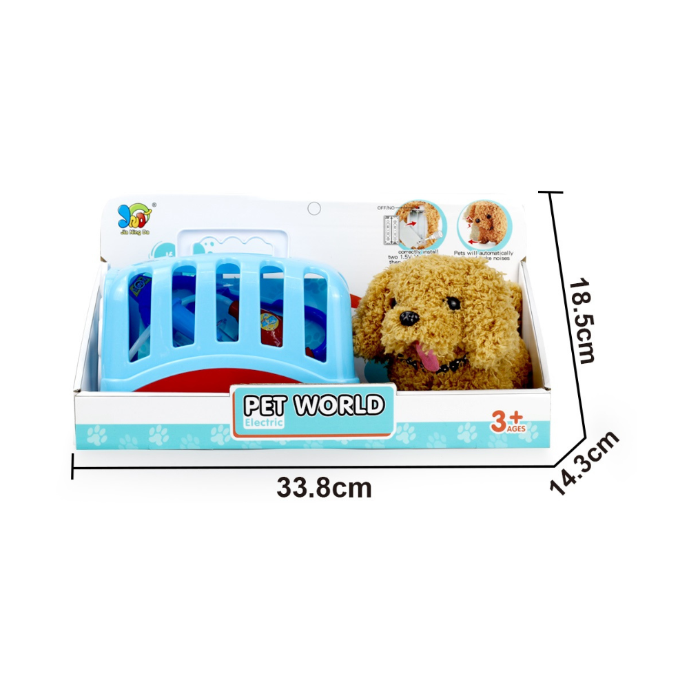 Cogo - Pretend & Play Electric Dog Care Kit with Pet Vet Accessories - Brown Dog