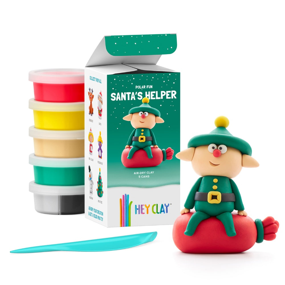 Hey Clay - Modelling Air-Dry Clay with Fun Interactive App - Santa's Helper, Christmas Series, 5 cans