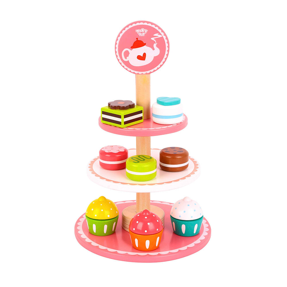 TookyToy - Pretend Play Pink Dessert Stand Toy Set - Motherhood