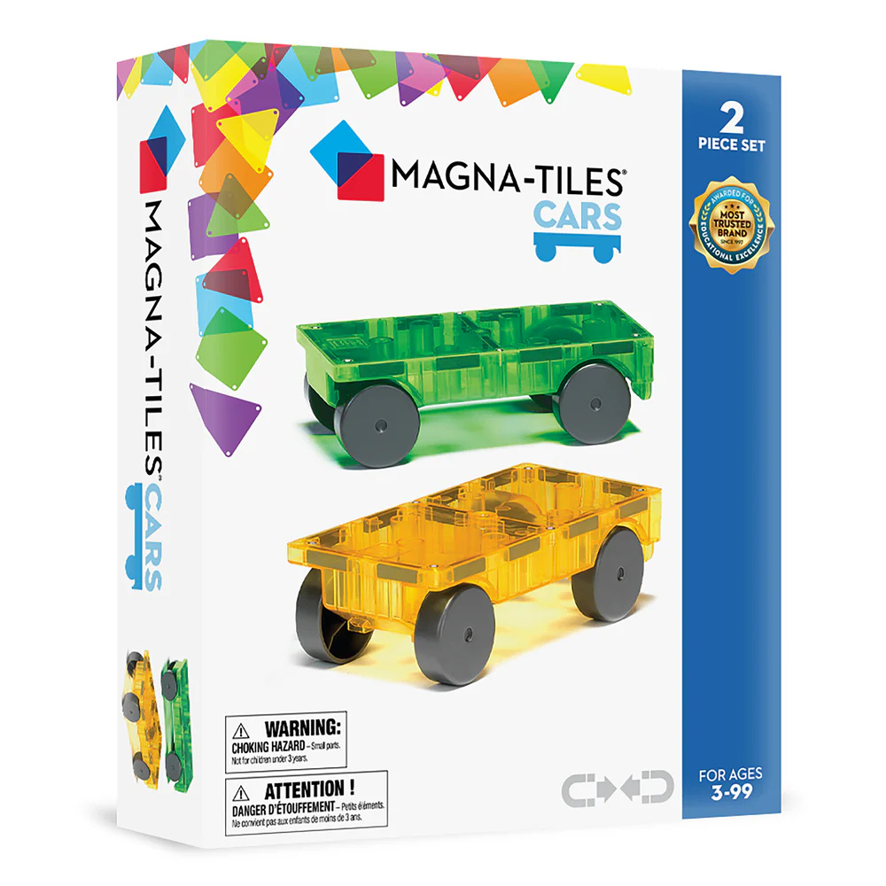 Magna-Tiles - Magnetic Construction Set - Cars Expansion set - 2pcs