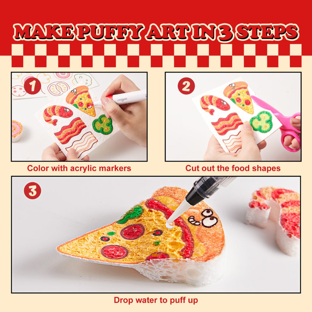 Jar Meló - Magic Puffy Pizza Kit - 3D Art & Pretend Play Cooking Set