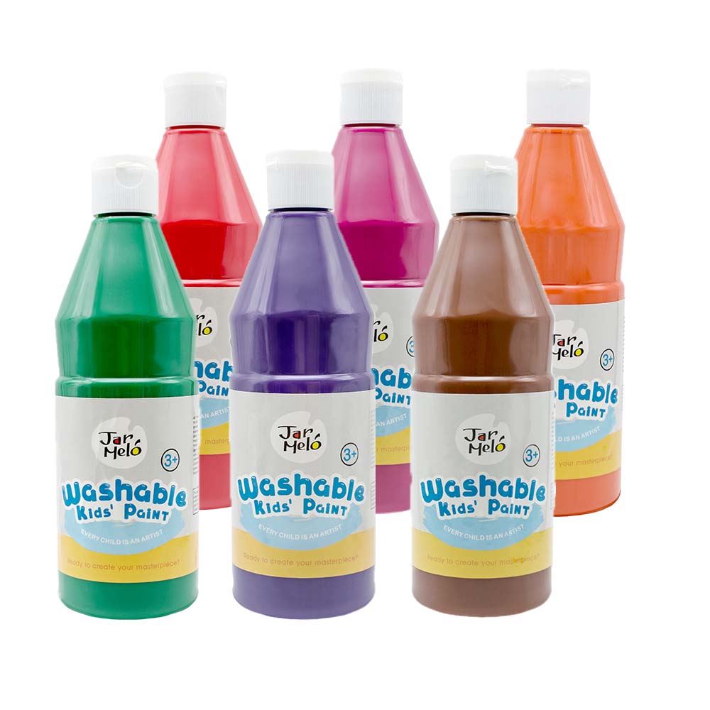 Jar Meló - Washable Paint Set for Kids - Non-Toxic Tempera Paint - 12 x 500ml