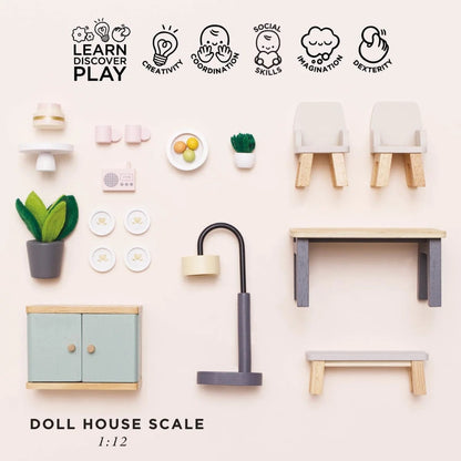 Le Toy Van - Dolls House Furniture: Dining Room Set - 18pcs