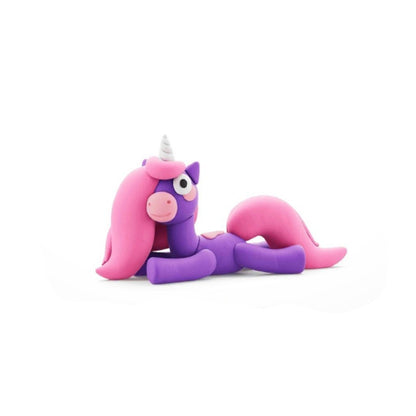 Hey Clay - Modelling Air-Dry Clay with Fun Interactive App - Brighty, Series Rainbow Unicorns, 3 cans