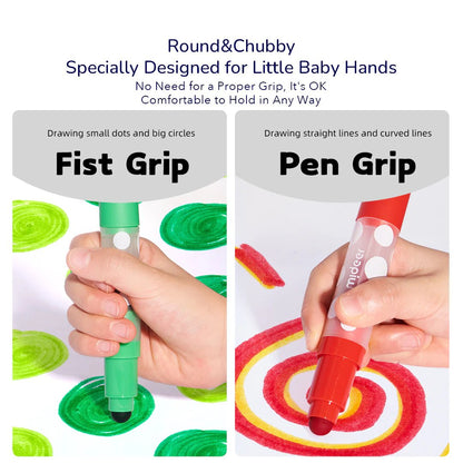 Mideer - Round-tip Washable Marker - 12 Colours