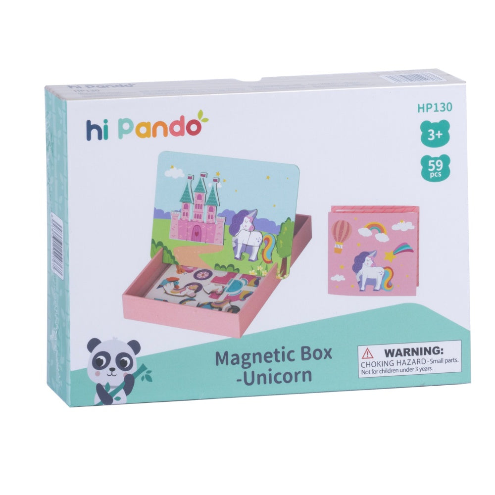 hi Pando - Magnetic Unicorn Puzzle Box with Activity Cards