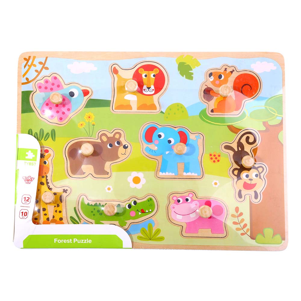 TookyToy - Wooden Peg Puzzle - Animals - Motherhood