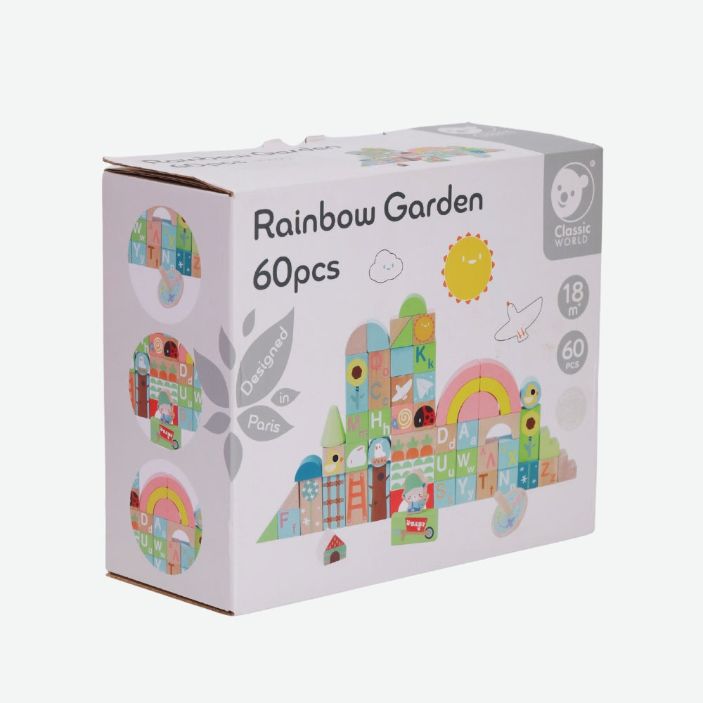 Classic World - Play & Learn - Rainbow Garden Set - 60pcs