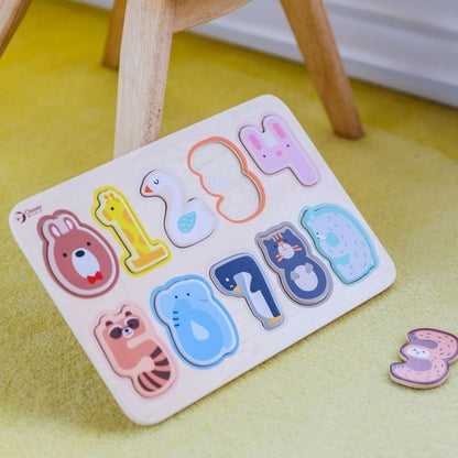 Classic World - Wooden Numbers Puzzle - Animals - 11pcs