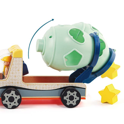TopBright - Shape Sorting Truck with Wooden Blocks for Toddlers-**