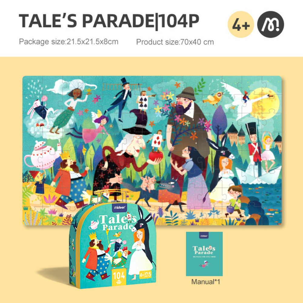 Mideer - Gift Box Jigsaw Puzzle for Kids - Tales Prade - 104 Pieces