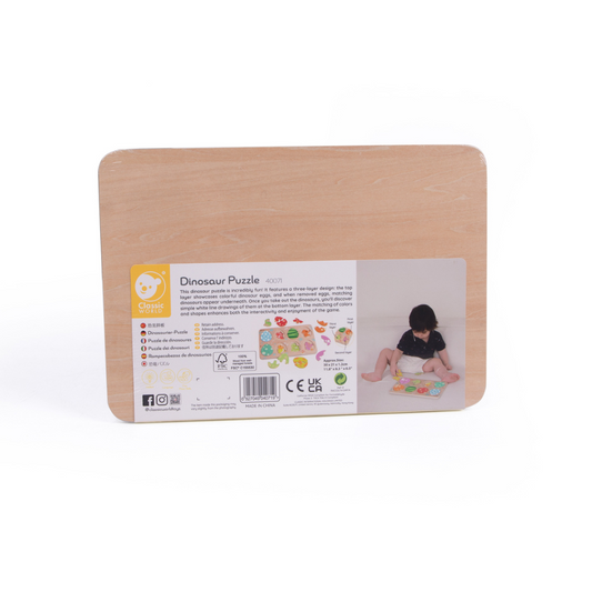 Classic World - Multi-Layered Wooden Puzzle - Dinosaur - 25pcs