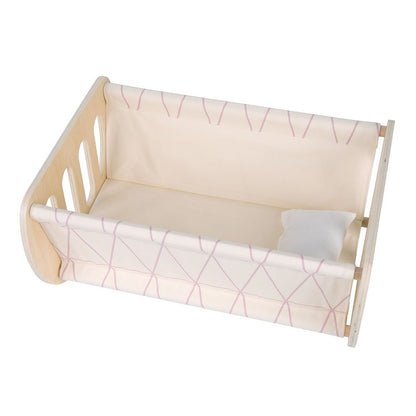 Classic World - Pretend & Play - 2-in-1 Modern Doll Cradle & Bed