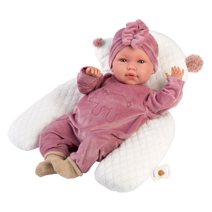 Llorens - Baby Girl Doll with Clothing & Sleeping Cushion: Abril - 42cm