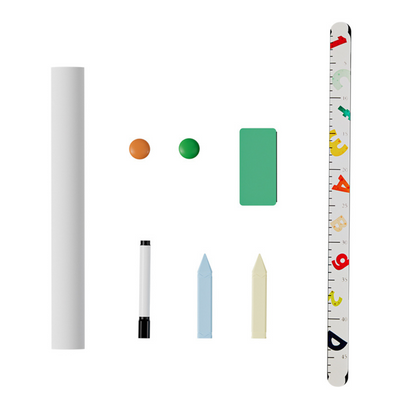 TopBright - 2 in 1 Deluxe Standing Art Easel - Adjustable Height - Black & White Board with Paper & Paint Holder - 54 x 49 x 112 cm