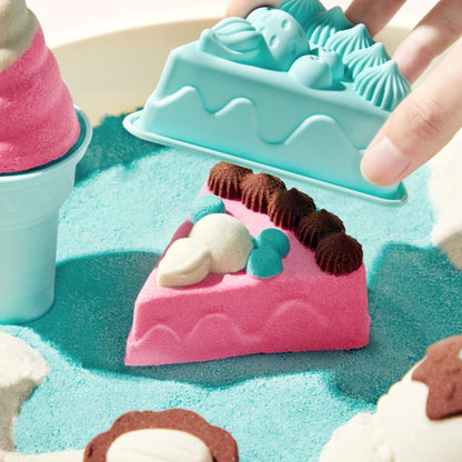 Mideer - Sweet Treat Magic Sand Play Set: 1kg Kinetic Sand with Sensory Bin, Moulds & Tools