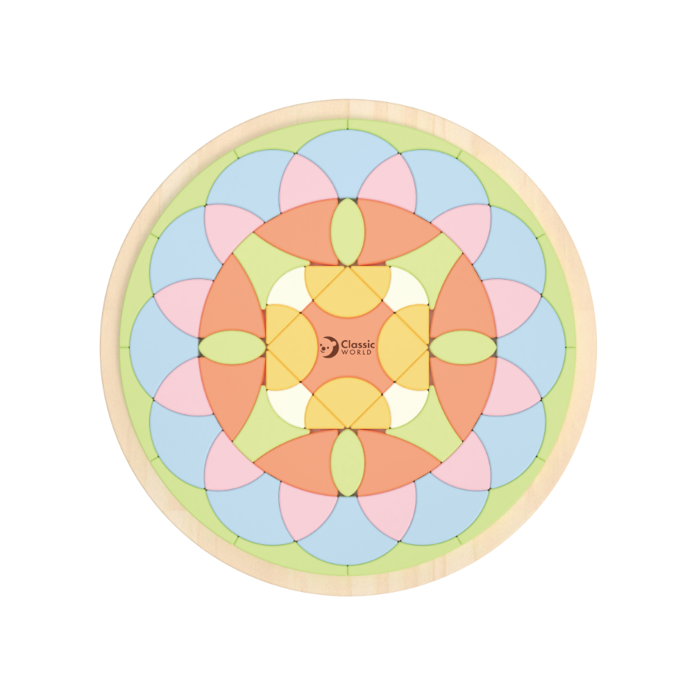 Classic World - Flower Mandala Wooden Block Puzzle - 70 Pieces