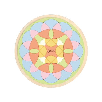 Classic World - Flower Mandala Wooden Block Puzzle - 70 Pieces
