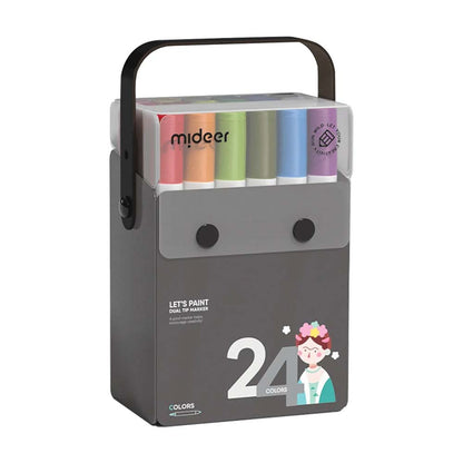 Mideer - Translucent Dual Tip Markers 24 Colours - Fine & Broad Tips