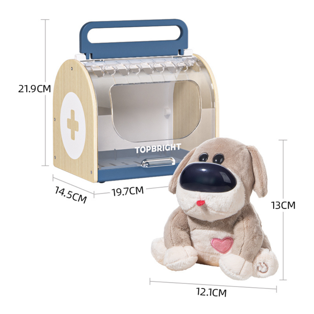 TopBright - Pretend & Play - Dr. Dog Vet Kit with Lights And Sounds - 14pcs