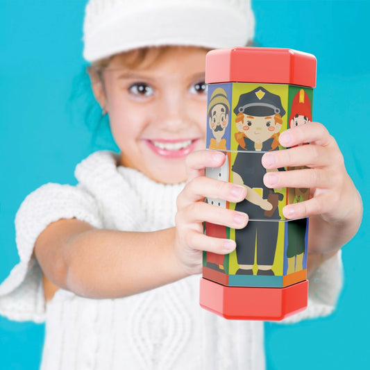 Quercetti - Mix & Match People & Jobs Rotating Puzzle for Toddlers