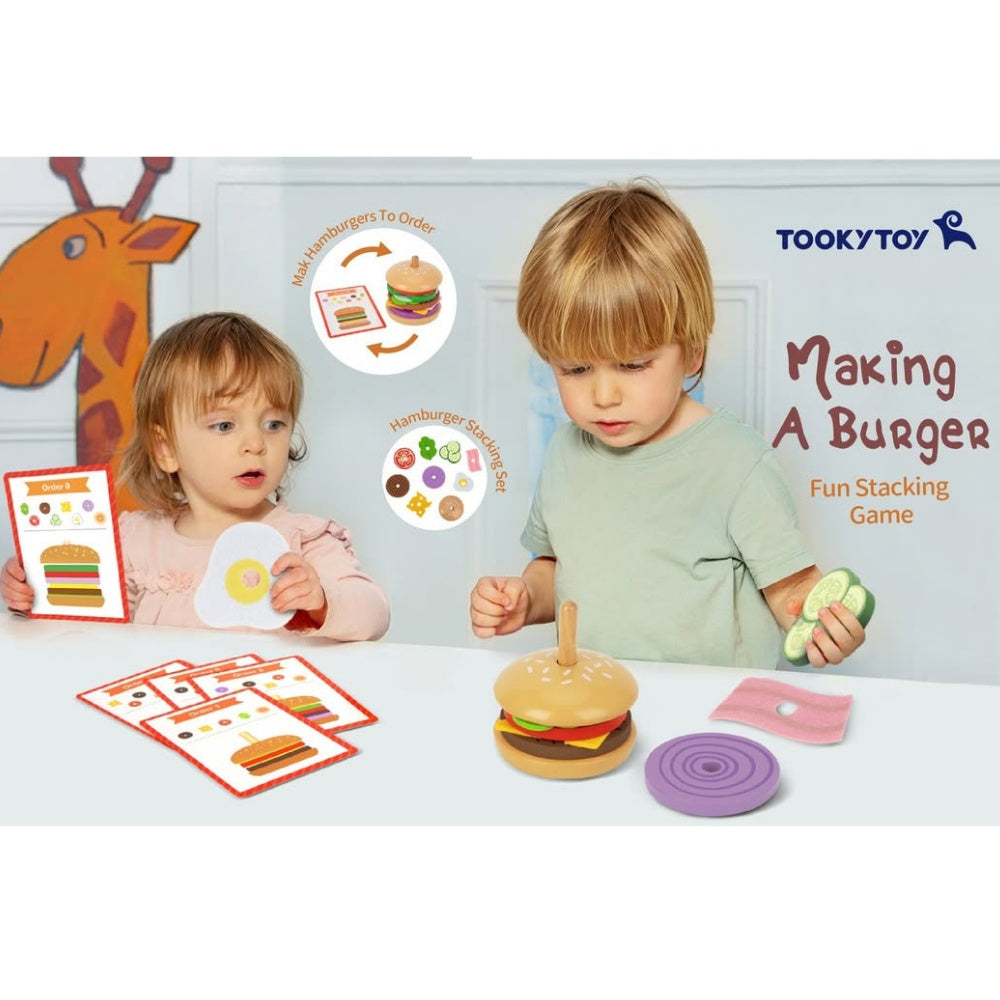 TookyToy - Making A Burger - Stacking & Sequencing Activity Toy