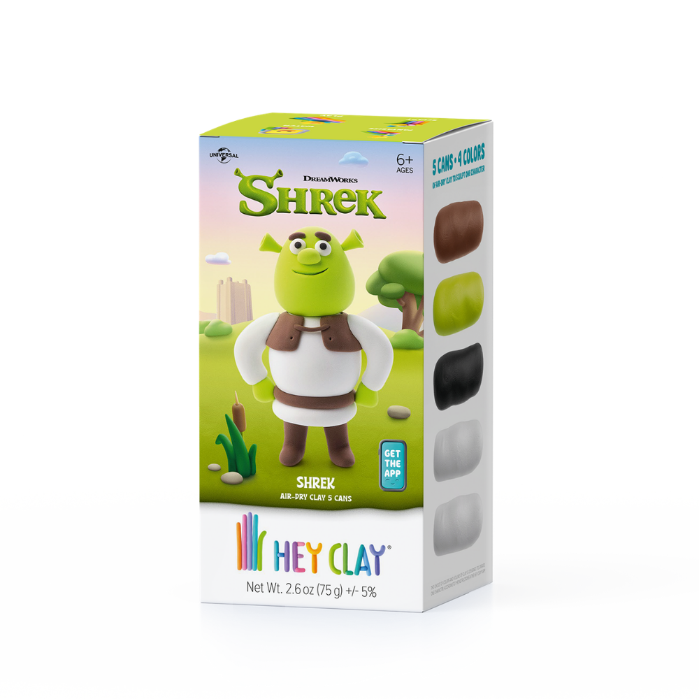 Hey Clay - Modelling Air-Dry Clay with Fun Interactive App - Shrek, Series Shrek, 5 cans