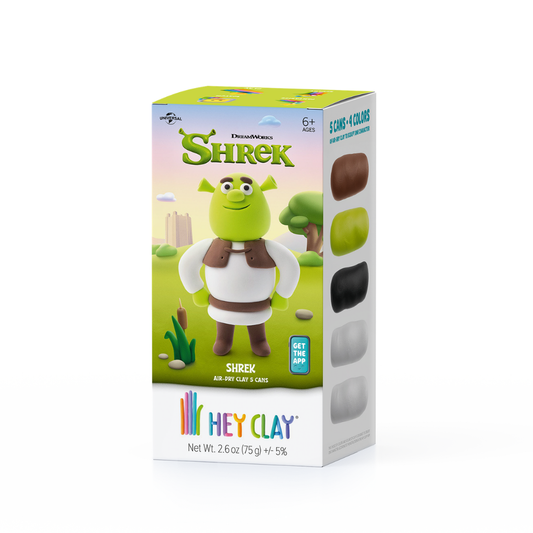 Hey Clay - Modelling Air-Dry Clay with Fun Interactive App - Shrek, Series Shrek, 5 cans
