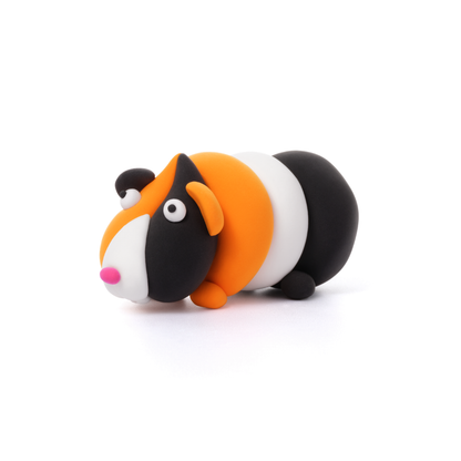 Hey Clay - Modelling Air-Dry Clay with Fun Interactive App - Guinea Pig, series Fluffy Pets, 3 cans