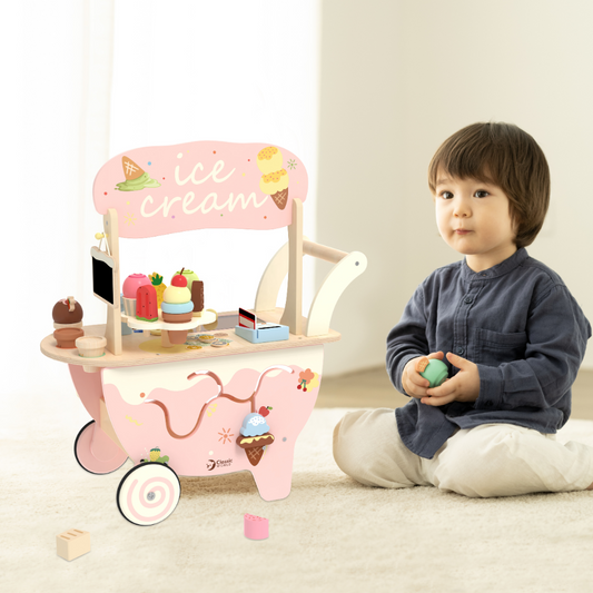 Classic World - Pretend & Play - Wooden Ice Cream Cart - 40pcs