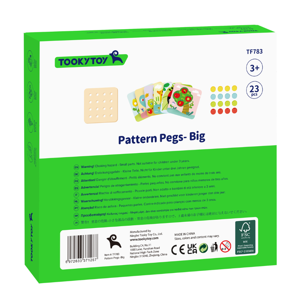 TookyToy - Fine Motor Pegs & Pegboard Activity Set
